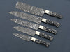 Damascus Steel Chef Knife Set of 5 – Black Pattern Handles For the Chef Orklo Knives