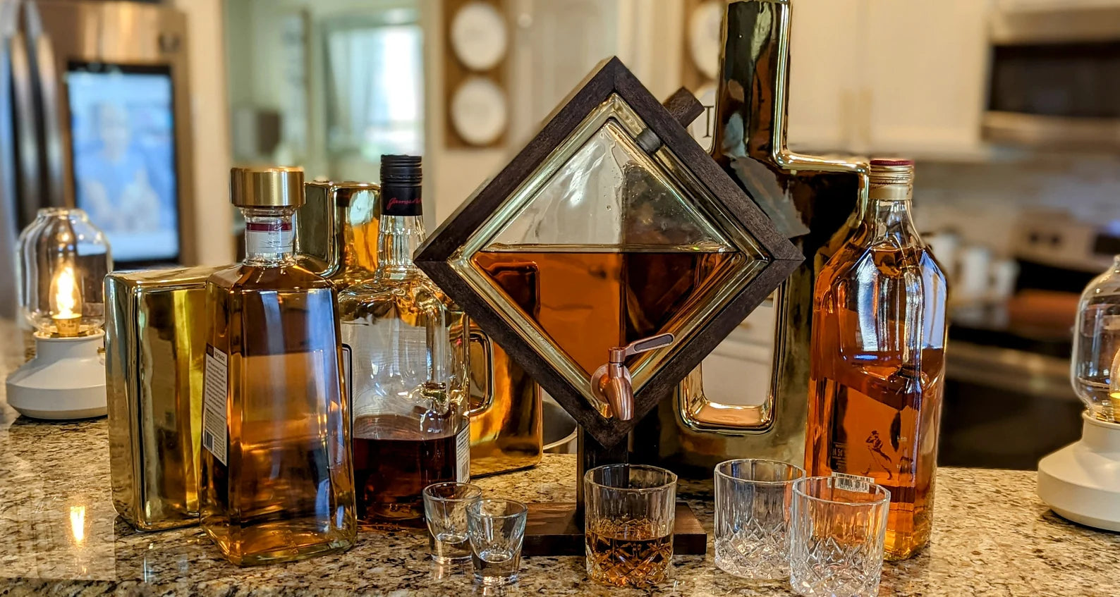 Glass Block - Bourbon and Wine Decanter