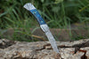 Damascus Steel Folding Pocket Knife – Blue Handle For the Outdoorsman Orklo Knives