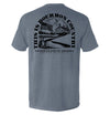 Blue jean short-sleeve T-shirt with large back Bourbon Country graphic print