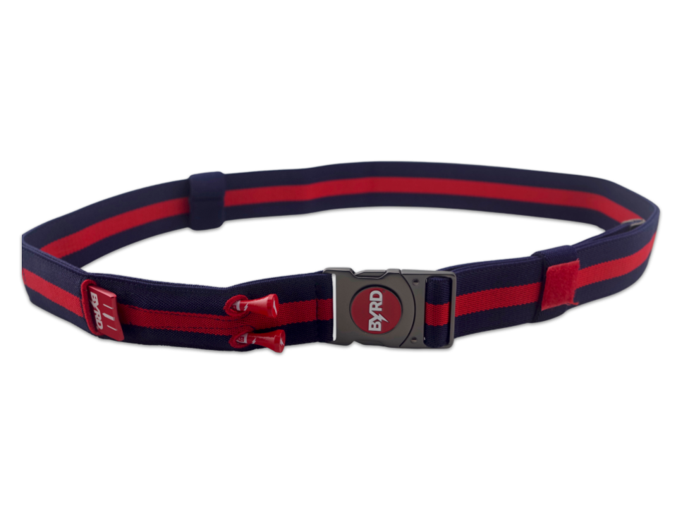 THE BYRD GOLF BELT ✶ Blue / Red Stripe