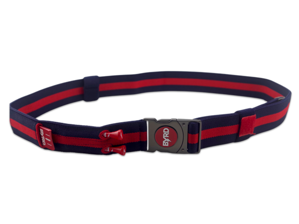 THE BYRD GOLF BELT ✶ Blue / Red Stripe