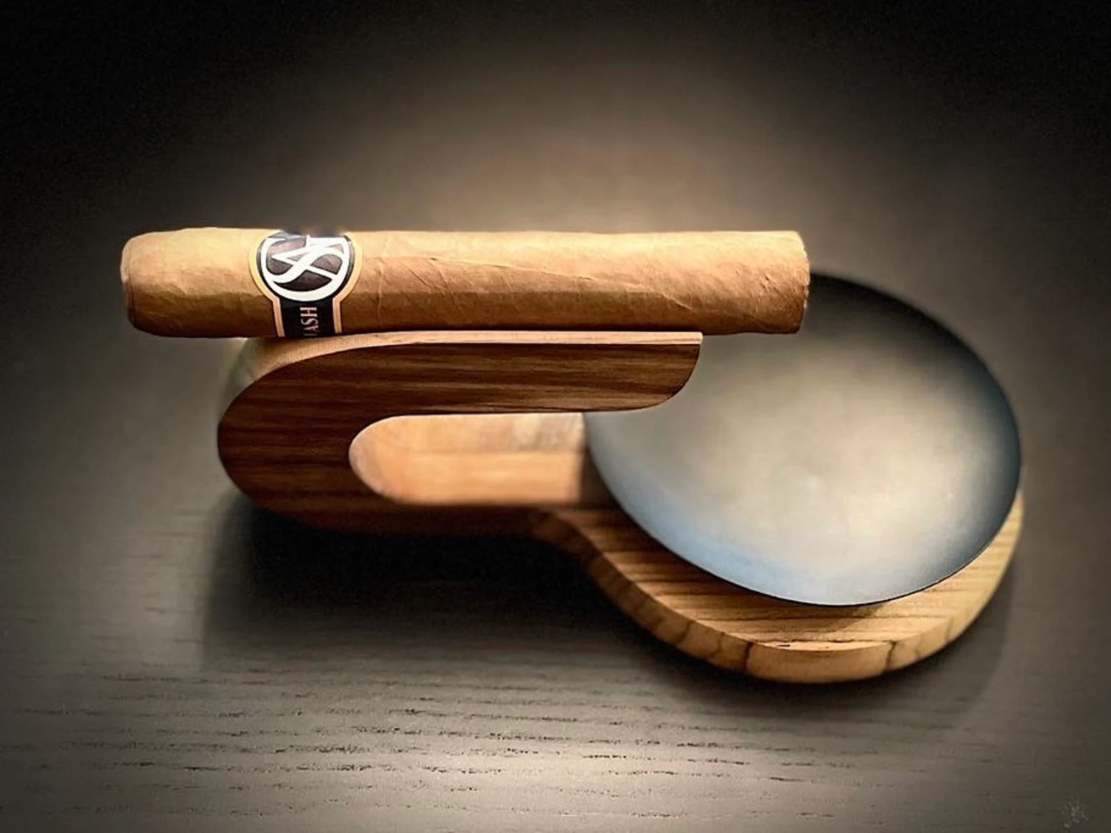 The Bowden - Handmade Teak Cigar Ashtray For the Bar Smoke and Rye Handmade