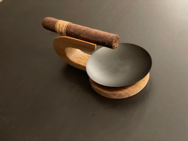 The Bowden - Handmade Teak Cigar Ashtray For the Bar Smoke and Rye Handmade