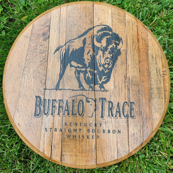 Buffalo Trace Bourbon Barrel Top - Wall Hanging For the Man Cave Gambill Woodworking
