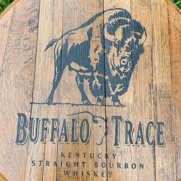 Buffalo Trace Bourbon Barrel Top - Wall Hanging For the Man Cave Gambill Woodworking
