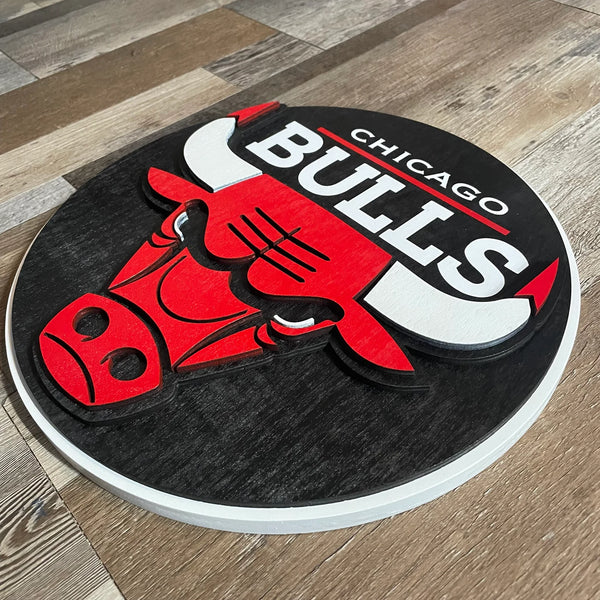 Chicago Bulls - Layered Wood Sign For the Sports Lover Arizona Copper Beard