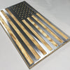 Metal American Flag on Rustic Burnt Wood For the Man Cave McCurdy Woodworking
