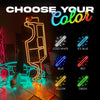Neon race track outline sign with multiple light color options, including blue, red, green
