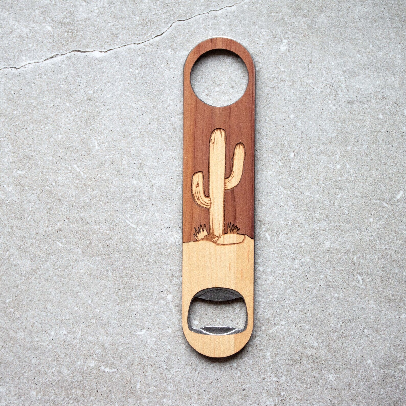 Cactus - Wooden Bottle Opener For the Bar Autumn Woods