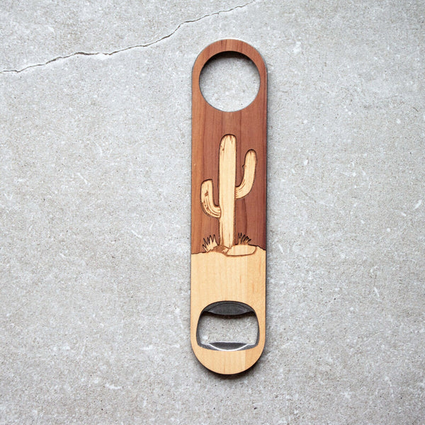 Cactus - Wooden Bottle Opener For the Bar Autumn Woods