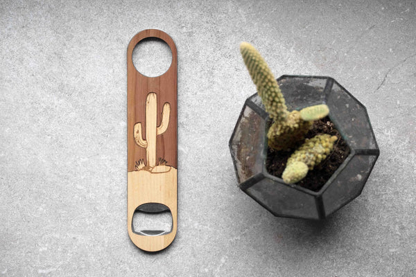 Cactus - Wooden Bottle Opener For the Bar Autumn Woods
