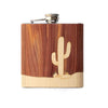 Cactus - Wooden Hip Flask
