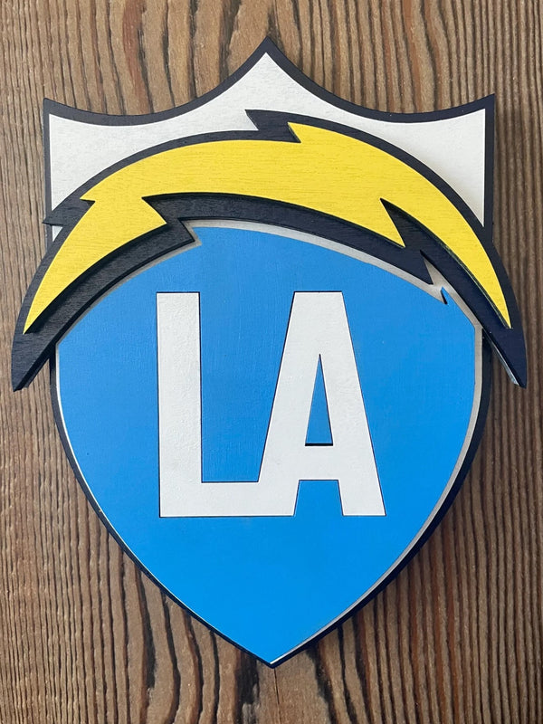 Los Angeles Chargers - Layered Wood Sign For the Sports Lover Arizona Copper Beard