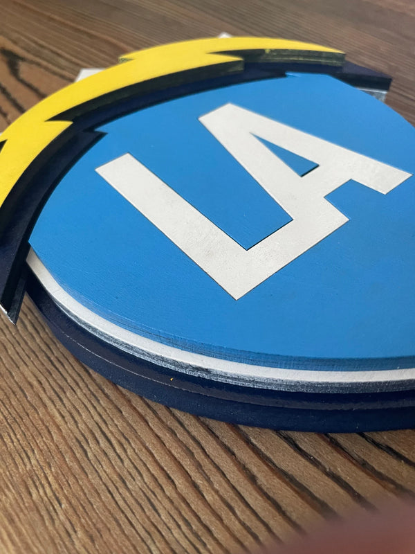 Los Angeles Chargers - Layered Wood Sign For the Sports Lover Arizona Copper Beard