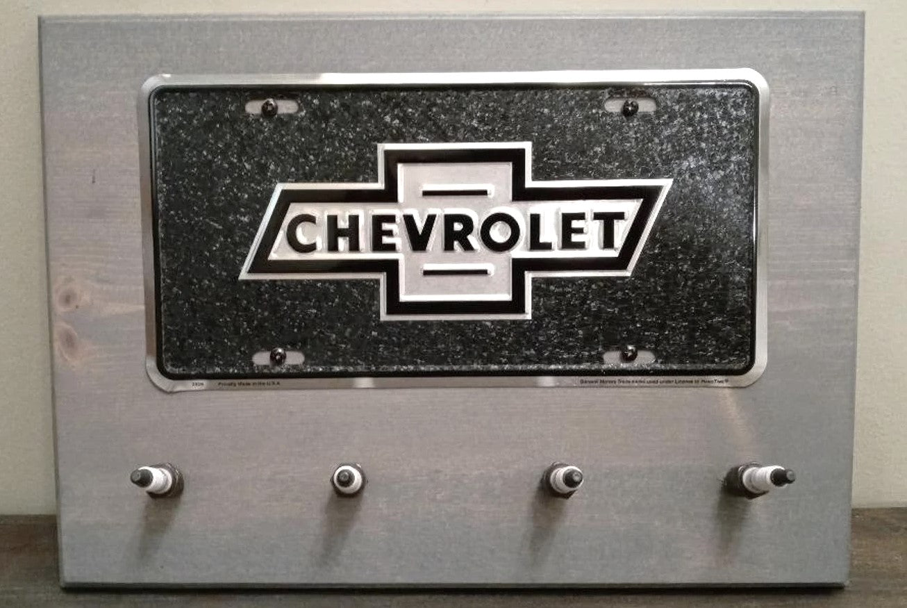 Chevy - Black License Plate Spark Plug Rack For the Gear Head Lean2 Designs