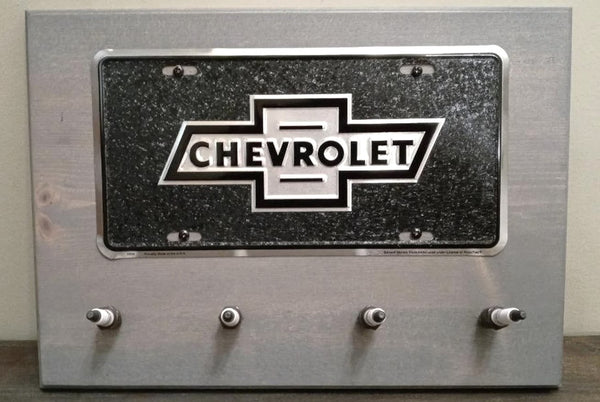 Chevy - Black License Plate Spark Plug Rack