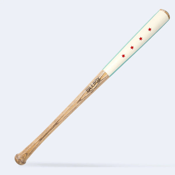 "Chicago Flag"  - Baseball Art Bat