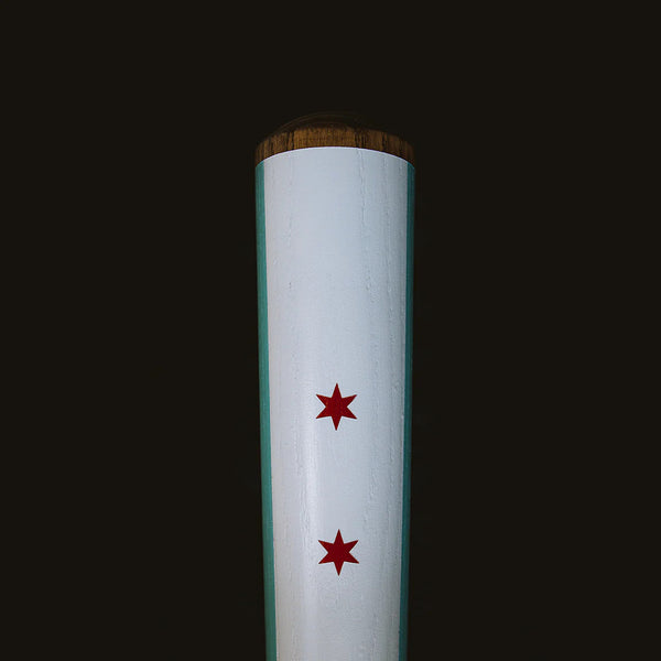 "Chicago Flag"  - Baseball Art Bat