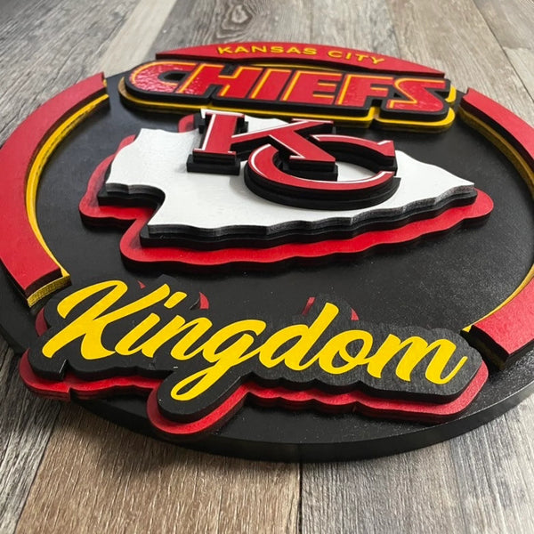 Kansas City Chiefs - Layered Wood Sign For the Sports Lover Arizona Copper Beard