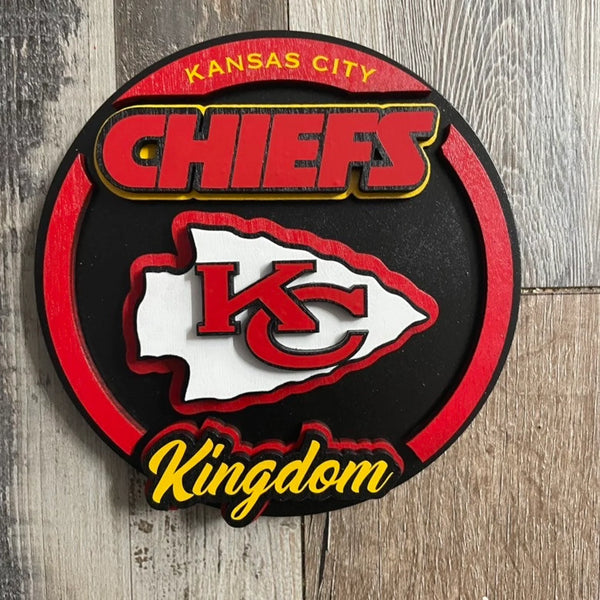 Kansas City Chiefs - Layered Wood Sign For the Sports Lover Arizona Copper Beard
