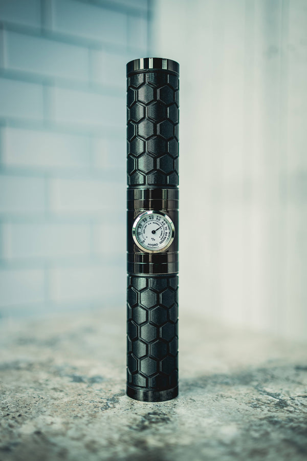 The Cigador Tactical Series - Single Cigar Humidor For the Bar Cigador Black with Black Nickle Metal