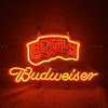 Bengals neon sign with Budweiser script, orange-yellow glow