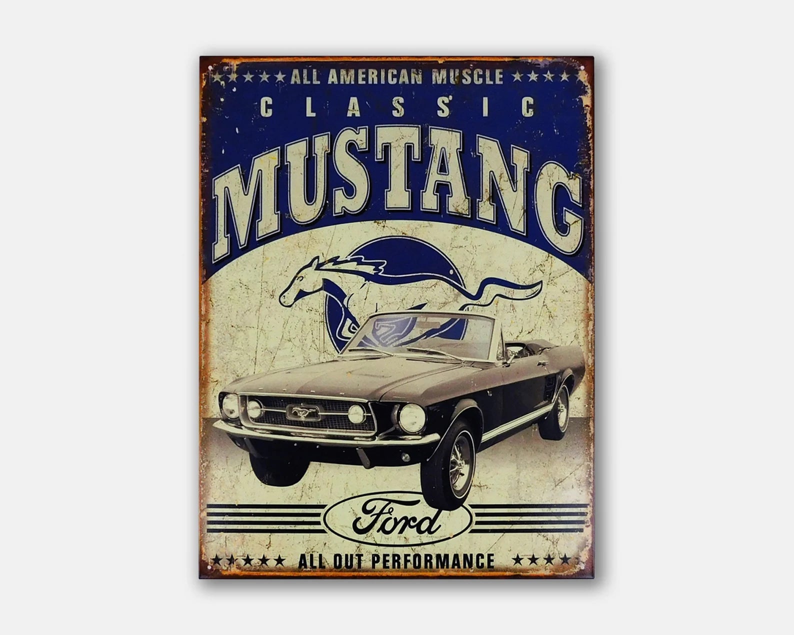 Classic Ford Mustang - Tin Metal Sign For the Gear Head Sign Box Co.
