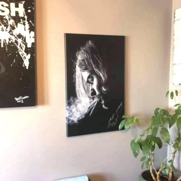 Kurt Cobain Charcoal Portrait – Gallery Wrapped Canvas For the Music Lover Mark Seamans Art