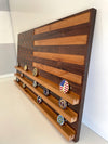 American Flag Challenge Coin Display - Handcrafted Wood For the Man Cave McCurdy Woodworking