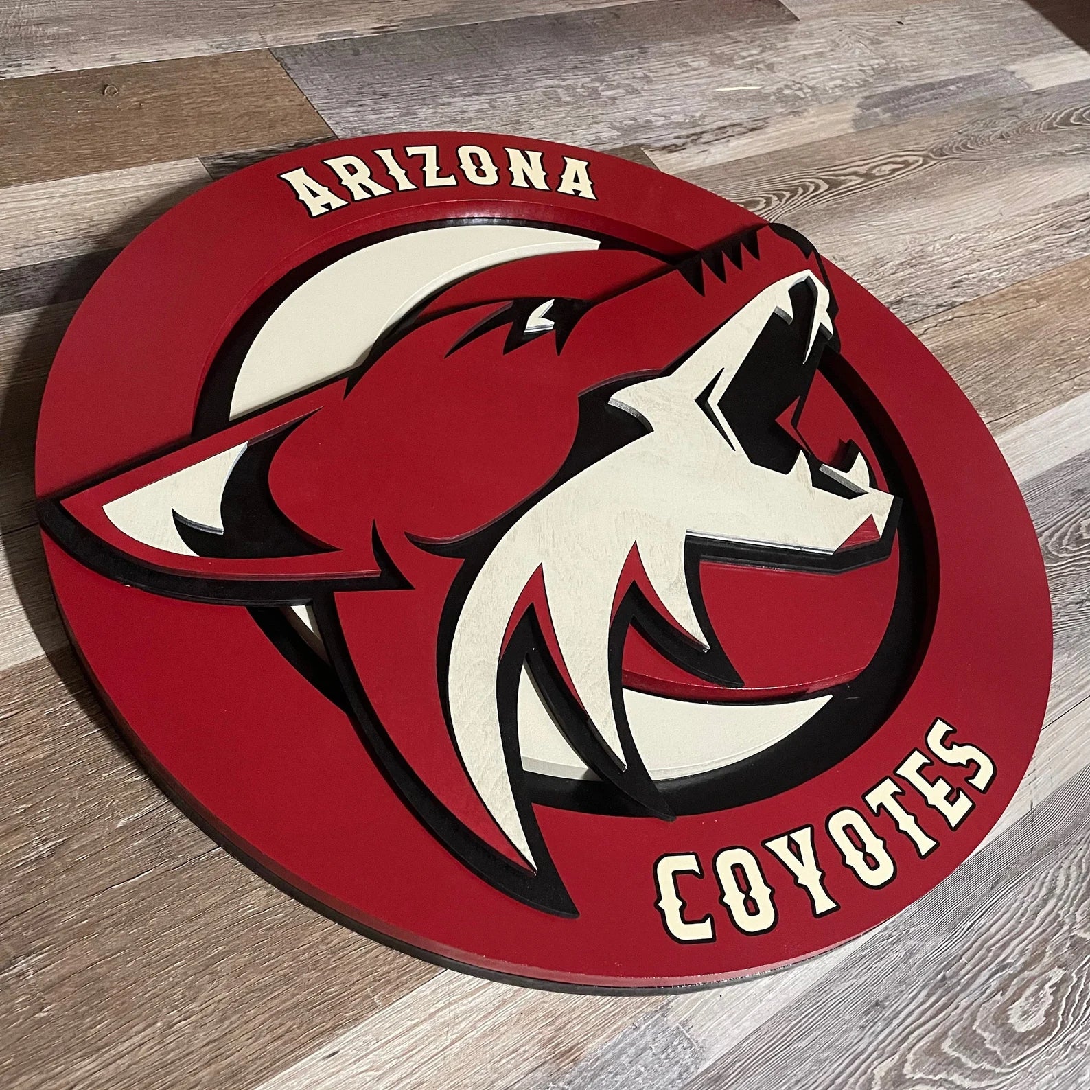 Arizona Coyotes- Layered Wood Sign For the Sports Lover Arizona Copper Beard