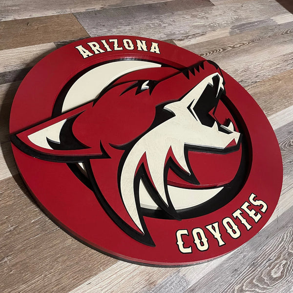 Arizona Coyotes- Layered Wood Sign For the Sports Lover Arizona Copper Beard