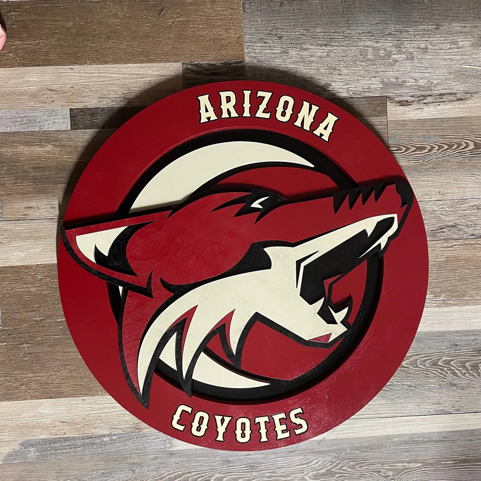 Arizona Coyotes- Layered Wood Sign For the Sports Lover Arizona Copper Beard
