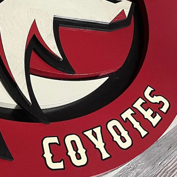 Arizona Coyotes- Layered Wood Sign For the Sports Lover Arizona Copper Beard