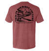 Crimson short-sleeve T-shirt with large back Bourbon Country graphic print