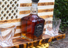 Whiskey Bottle Rack - White with Burnt Wood For the Bar 13 Stripes