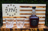 Whiskey Bottle Rack - 1776 White with Burnt Wood For the Bar 13 Stripes