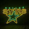 Neon-style Dallas Stars neon sign showing wordmark and central outlined star