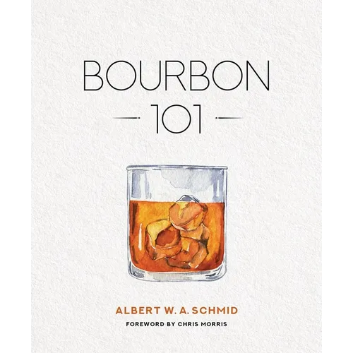 Hardcover book cover with bourbon title, glass of amber drink, and author name text