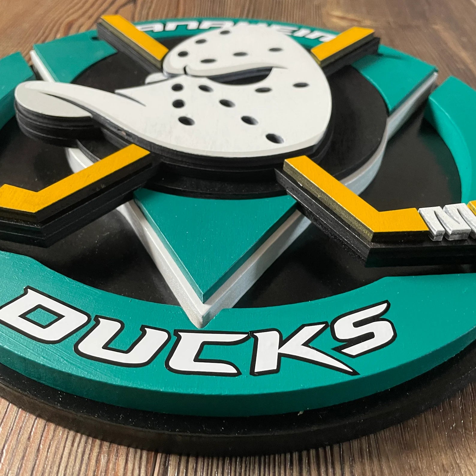 Anaheim Ducks - Layered Wood Sign For the Sports Lover Arizona Copper Beard