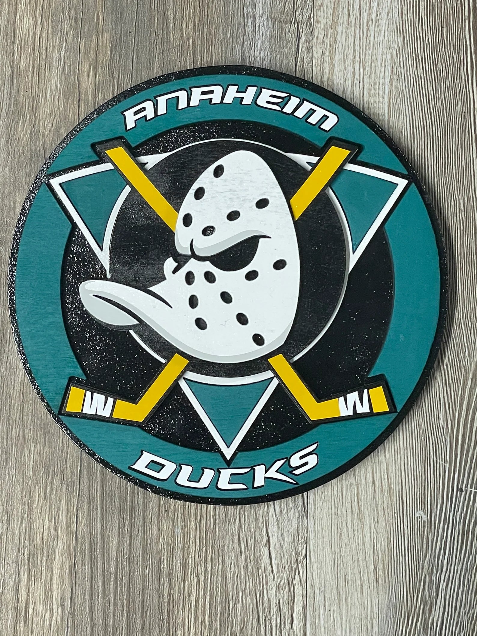 Anaheim Ducks - Layered Wood Sign For the Sports Lover Arizona Copper Beard