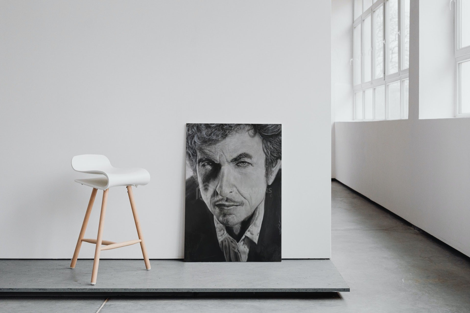 Bob Dylan Charcoal Portrait – Gallery Wrapped Canvas For the Music Lover Mark Seamans Art