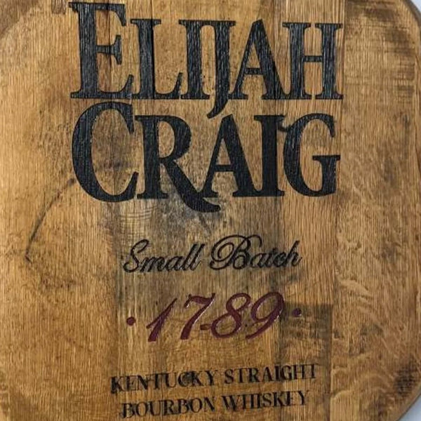 Elijah Craig Bourbon Barrel Top - Wall Hanging For the Man Cave Gambill Woodworking