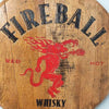 Fireball Whisky Barrel Top - Wall Hanging For the Man Cave Gambill Woodworking