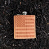 American Flag - Wooden Hip Flask