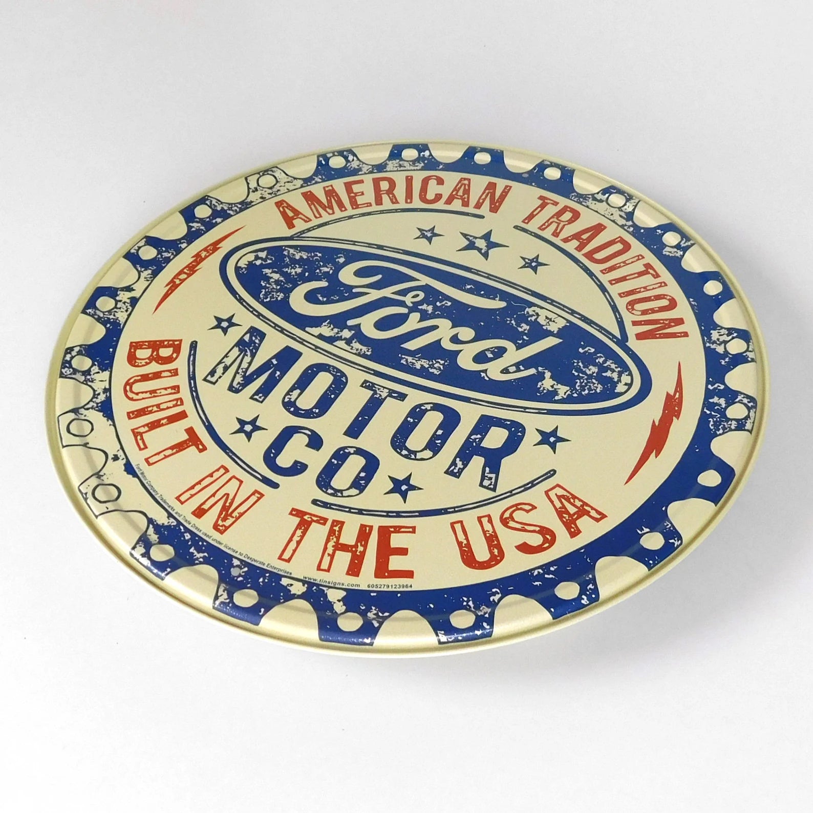Ford 'American Tradition' - Tin Metal Sign For the Gear Head Sign Box Co.
