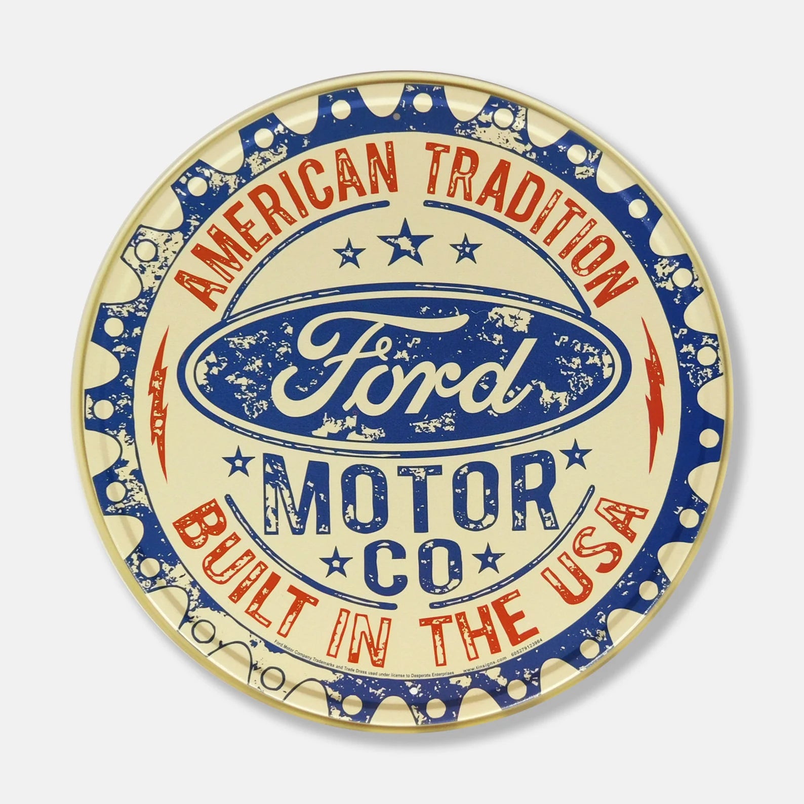 Ford 'American Tradition' - Tin Metal Sign For the Gear Head Sign Box Co.