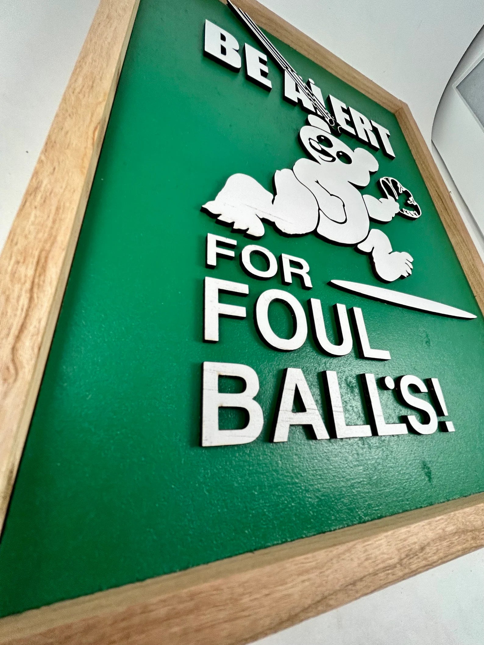 Chicago Cubs 'Be Alert for Foul Balls' - Wood Sign