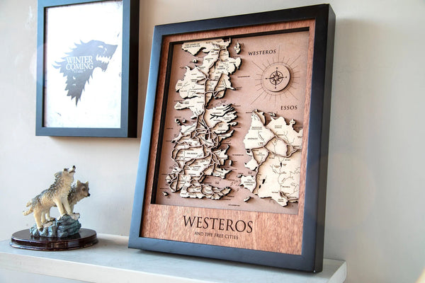 Game of Thrones 'Westeros' - 3D Wood Map