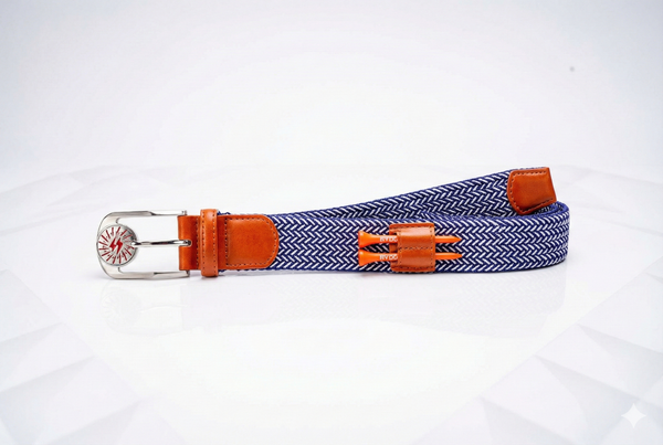 THE BRAIDED BYRD GOLF BELT ♠ Blue/White